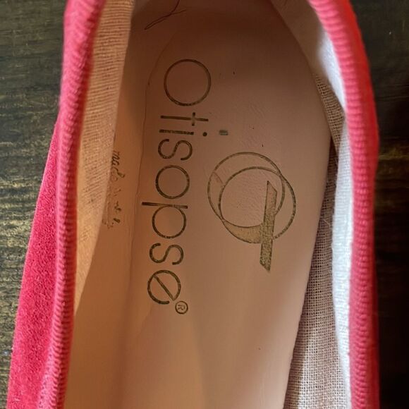 Otisopse Suede Red Bow Flats size 39/9 Made in Italy - Picture 2 of 6